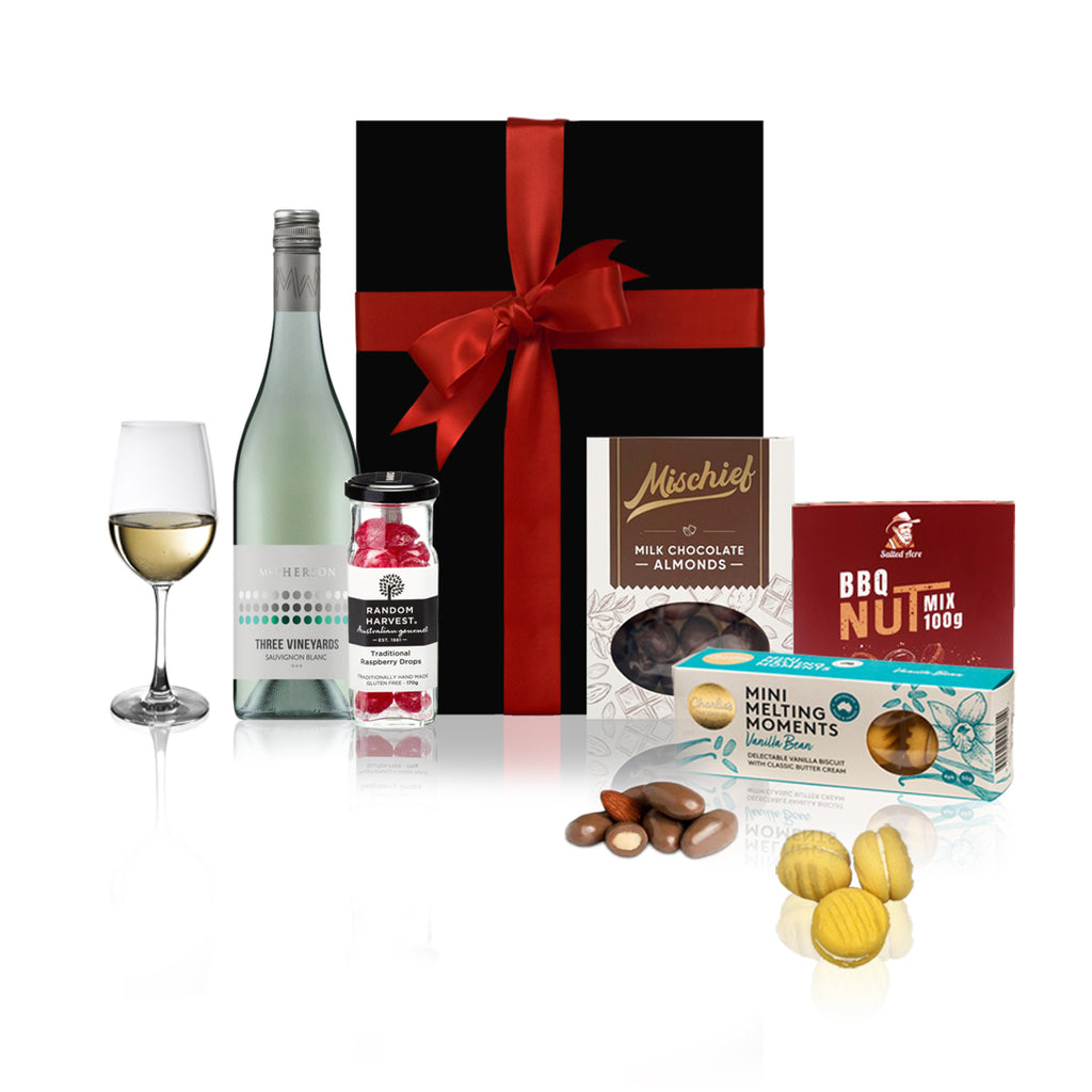 White Wine & Gourmet Sweets Hamper | Sauvignon Blanc & Treats – Purely ...