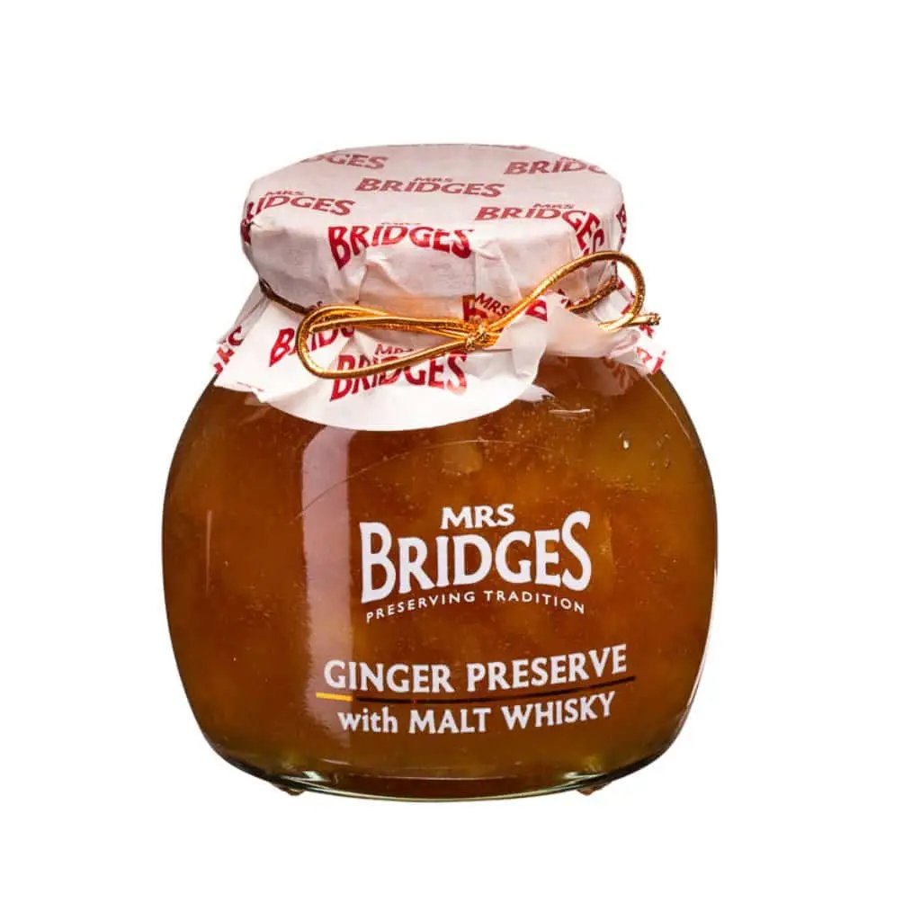 Ginger Preserve with Malt Whiskey 340g Mrs Bridges Purely Gourmet