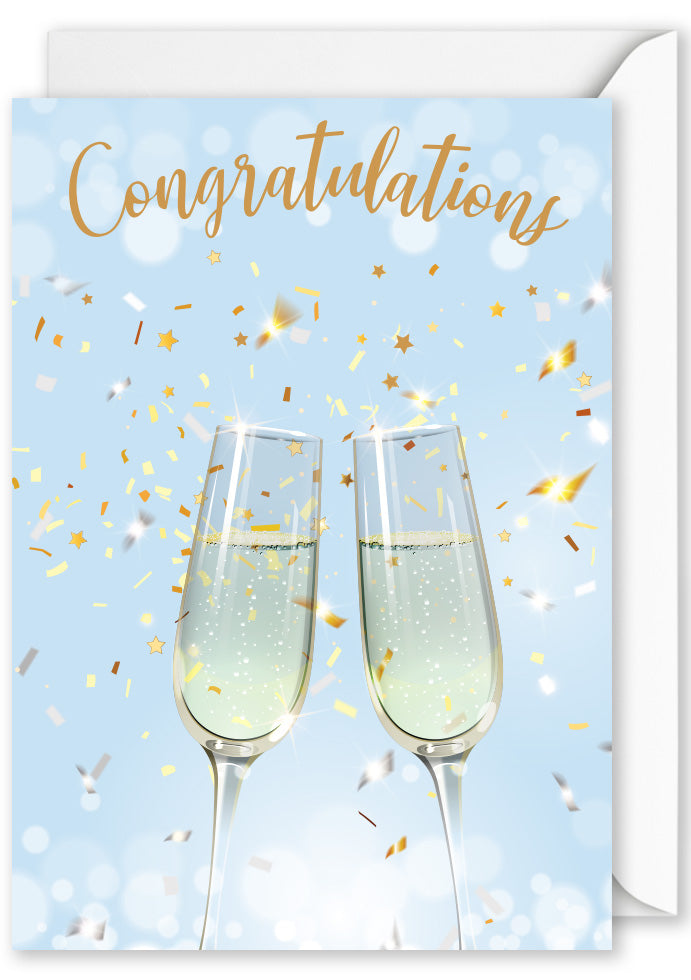 Card - “Congratulation Glassses with confetti