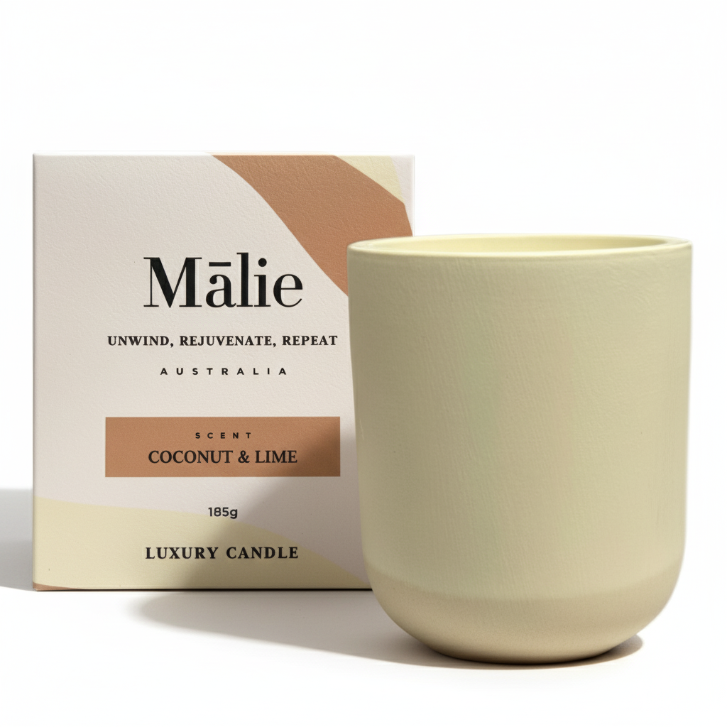 Coconut & Lime Luxury Soy Candle 185g - Malie