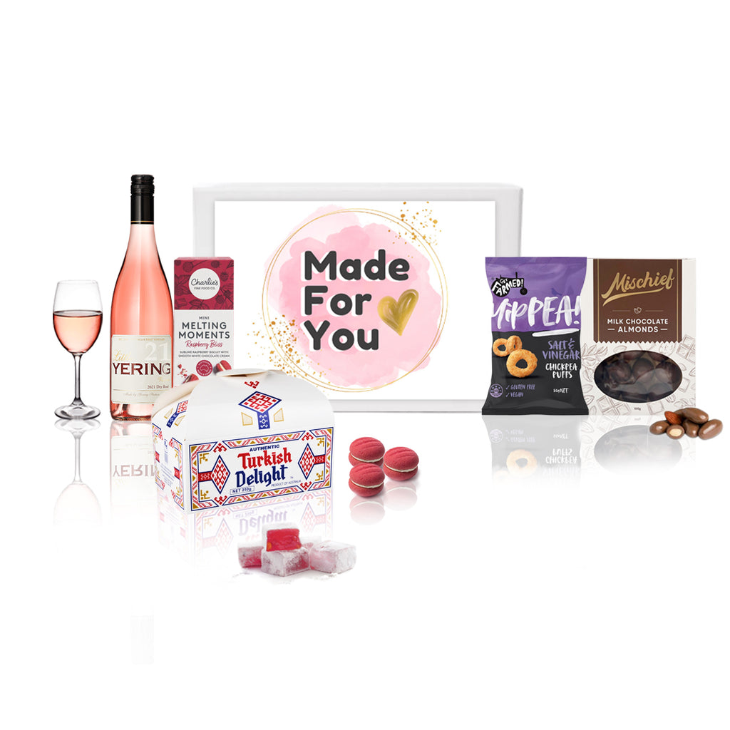 Gourmet Snacks With Rose Gift Hamper Purely Gourmet