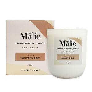 Coconut & Lime Luxury Soy Candle 185g - Malie