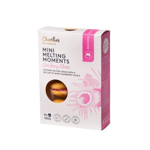 Coco Berry Monte Mini Melting Moments 100g – Charlie’s Cookies