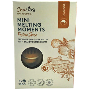 Festive Spice Mini Melting Moments 100g – Charlie’s Cookies