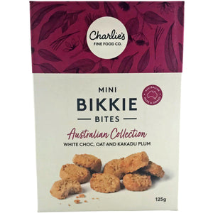 Handcrafted White Choc Oat & Kakadu Plum Mini Bikkie Bites 125g – Charlie’s Cookies