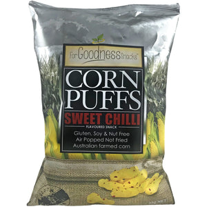 Sweet Chilli Flavoured Corn Puffs 35g – For Goodness Snacks