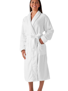 White Plush One Size Fits All Loungewear Robe by Linenhouse